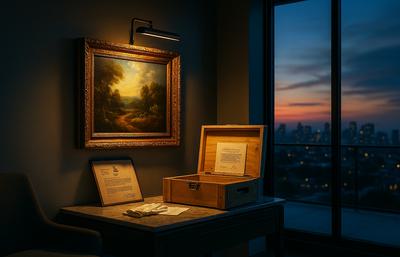 fine art painting and art ownership papers