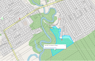 map of property ready for development on Rue Jacques-Bédard in Québec, Québec.
