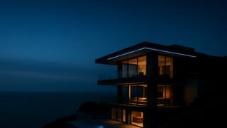 luxury home at night